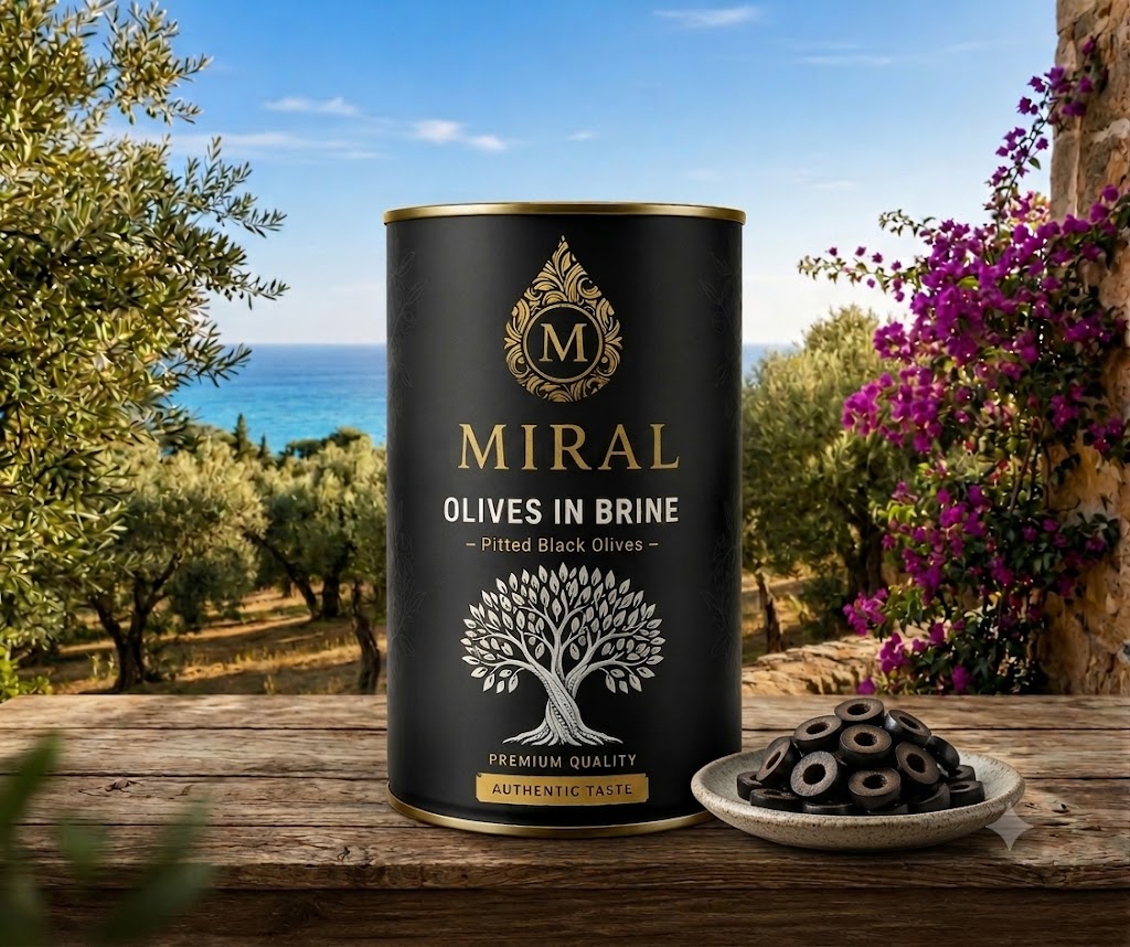 MIRAL Olives in Brine — Pitted Black Olives